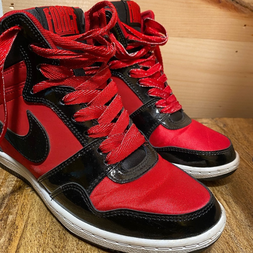 Nike Air Force Wedge Heel Sneakers size 8